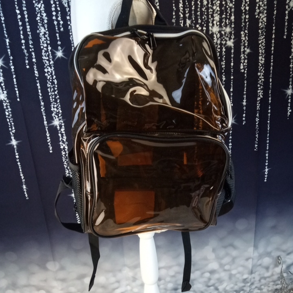 Orange Clear Plastic Backpack - image 1